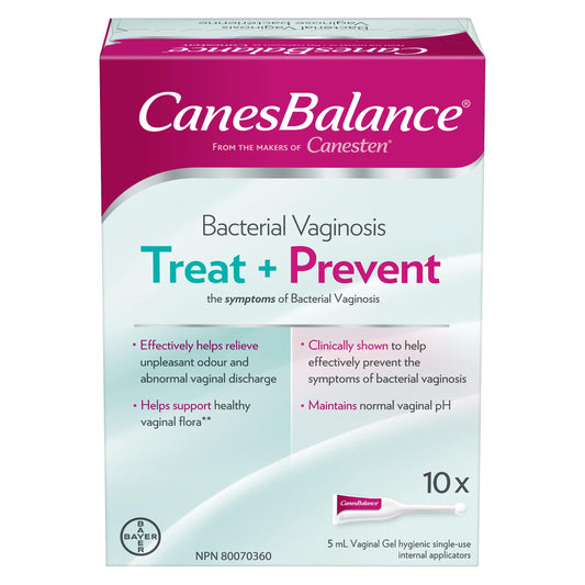 CanesBalance Bacterial Vaginosis Treatment and Prevention Gel - Treat And Prevent BV Symptoms, BV Treatment For Women, Relieves Vaginal Odor, Maintains Normal Vaginal pH, 10 Single-Use Applicators - Available at All In One Marketplace Canada