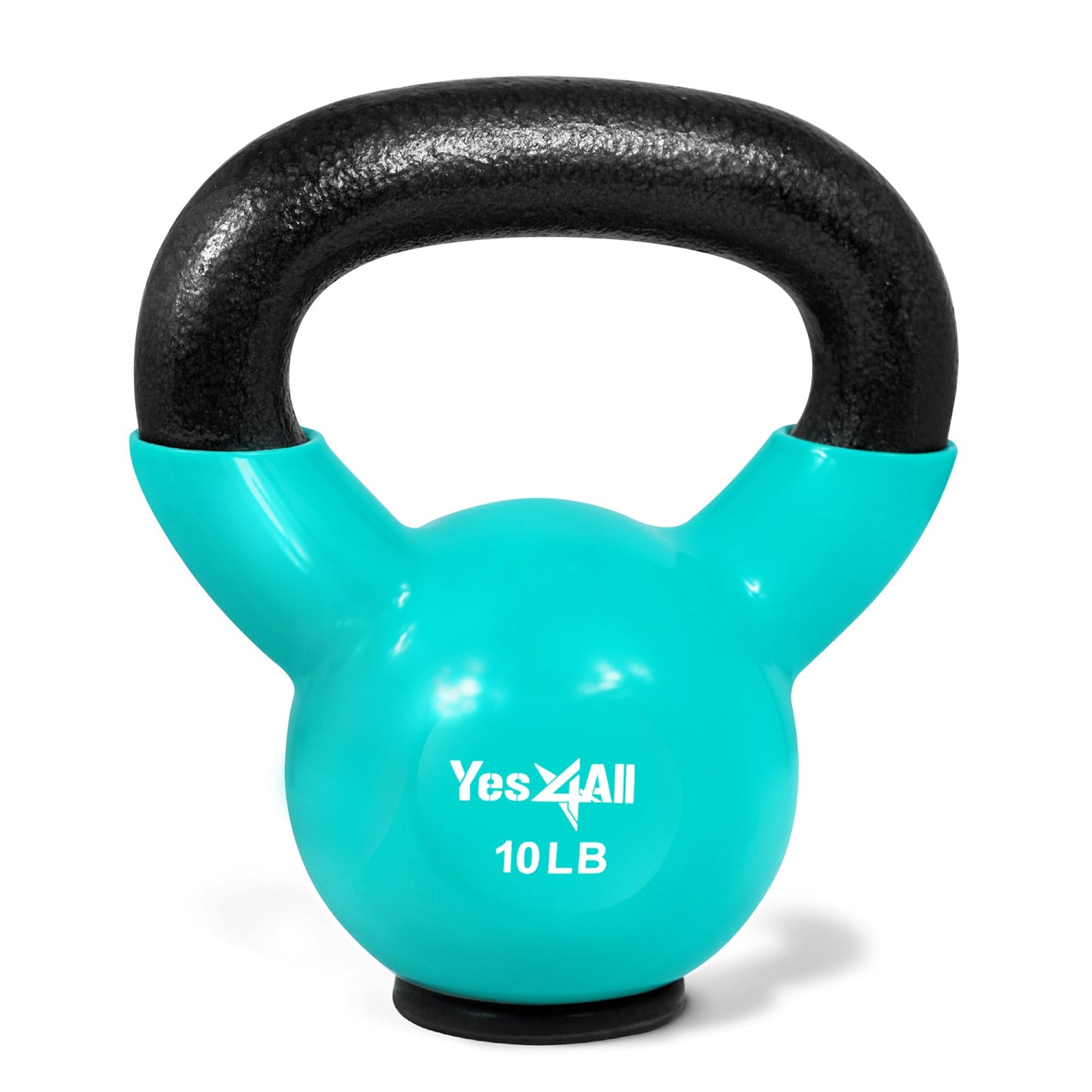 Yes4All Vinyl Coated Kettlebell with Protective Rubber Base, Strength Training Kettlebells for Weightlifting, Conditioning, Strength & Core Training (10 lbs - Mint) Yes4All