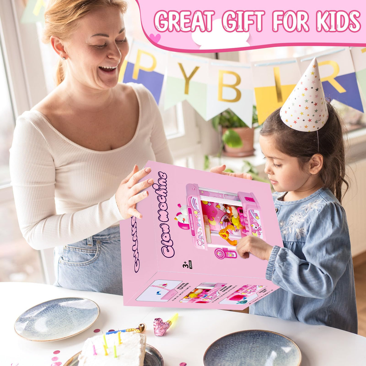 CWLAKON Claw Machine for Kids with Sound & 20 Mini Toys, Unicorns Toys for Girls, Arcade Games Mini Vending Machine, Candy Grabber Prize Dispenser, Christmas Birthday Gifts, Pink 🍁 All In One Marketplace Canada