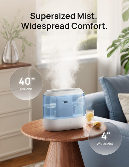 DREO 4L Humidifiers for Bedroom, 28dB Quiet Top Fill Supersized Cool Mist Humidifier for Baby Large Room, Oil Diffuser and Nightlight, 32H Runtime, Ultrasonic Humidifier for Home, Nursery, Plants 🍁 All In One Marketplace Canada