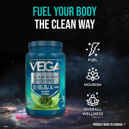 Vega Premium All-in-One Nutrition Protein Powder – 20g Plant-Based Vegan Protein, Vitamins & Probiotics, Natural, 862g (22 Servings) 🍁 All In One Marketplace Canada