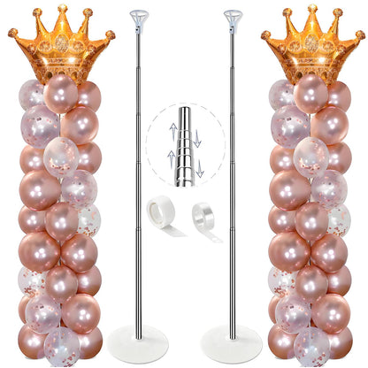 GIMCALO Balloon Column Stand Kit Set of 2, 7ft Height Adjustable Balloon Arch Kit, Metal Telescopic Pillar Balloon Stand, Birthday Party, Graduation, Wedding Christmas Decorations 🍁 All In One Marketplace Canada