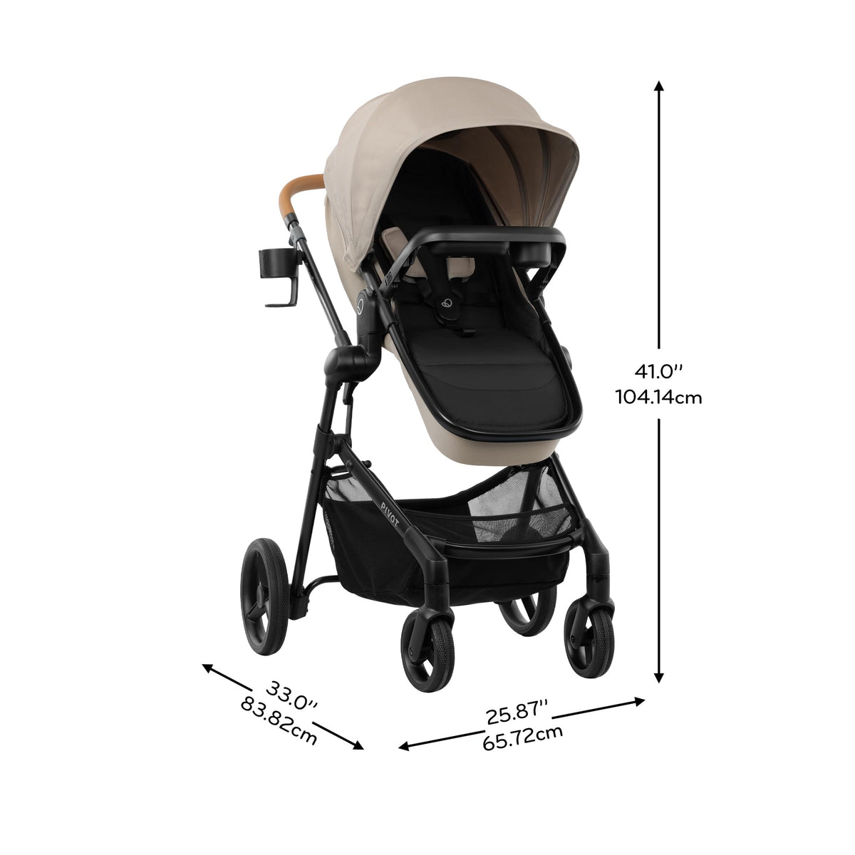 Evenflo Pivot NXT Travel System with LiteMax NXT Infant Car Seat - Latte Tan