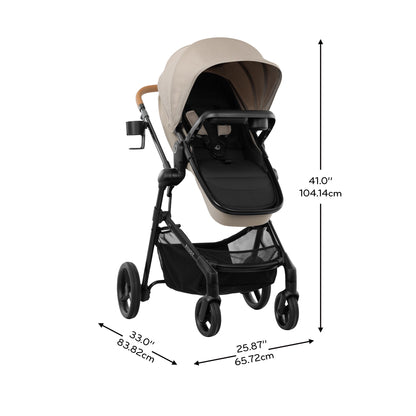 Evenflo Pivot NXT Travel System with LiteMax NXT Infant Car Seat - Latte Tan