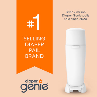 Diaper Genie Essentials Round Refill 8-Pack, Unscented, Fits Complete Pails