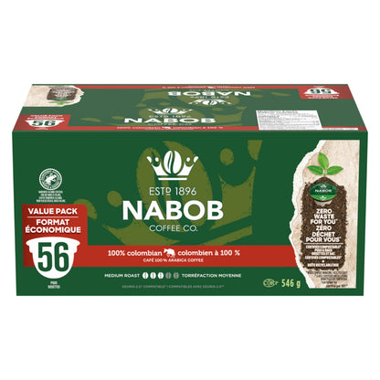 Nabob 100% Colombian Coffee Compostable Pods - 56 Count Box (546g)
