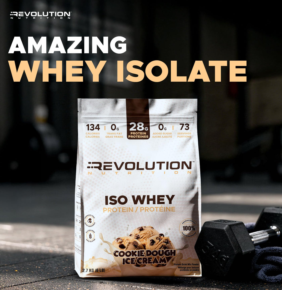 Revolution Nutrition, Iso Whey, Protein Powder 6LB Bag, 28g Of Protein Per Scoop, Gluten Free, Low Carb, 2.27 Kg, 82 Servings (Chocolate Cake, 6 Pound Bag) 🍁 All In One Marketplace Canada