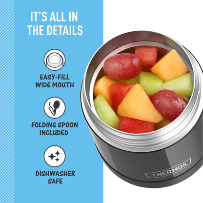 THERMOS FUNTAINER Kids Food Jar with Spoon, 10oz, Black 🍁 All In One Marketplace Canada