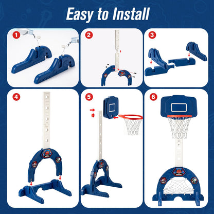 Hogaruly Toddler Basketball Hoop, Indoor Basketball Net for Kids with Soccer Goal, Golf Game, Adjustable Height Kids Basketball Hoop Christmas Birthday Gifts for 3-8 Years Old Boys and Girls 🍁 All In One Marketplace Canada