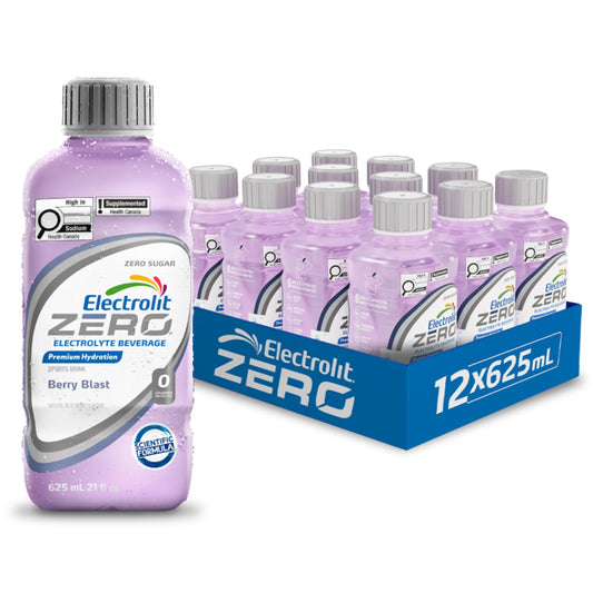 Electrolit Zero Hydration Beverage & Recovery Drink w/Electrolytes, 625ml - Pack of 12- BERRY BLAST 🍁 All In One Marketplace Canada Electrolit