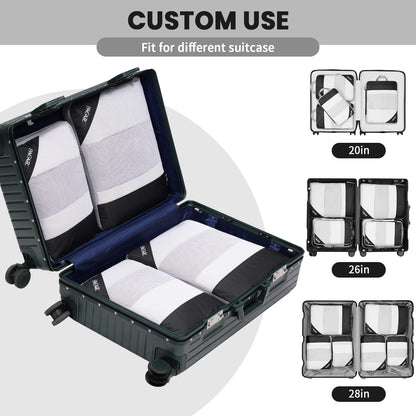 BAGAIL 6 Set/8 Set Compression Packing Cubes, Ultralight Expandable Packing Organizers for Carry on Travel Luggage(6set Jet Black) - Available at All In One Marketplace Canada