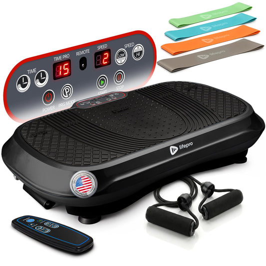 Lifepro Waver Vibration Plate Exercise Machine – Whole Body Oscillation Platform w/ 99 Speed Levels & 9 Programs – Remote Control, Loop & Resistance Bands for Full Body Home Gym Workout - Available at All In One Marketplace Canada