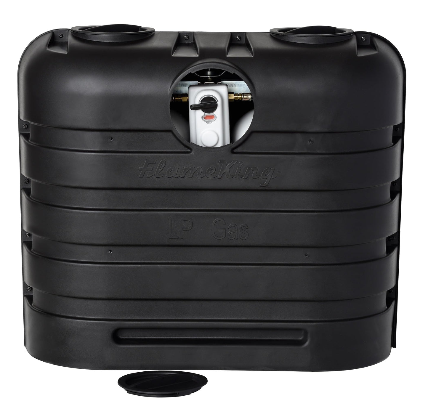 Flame King Dual 30LB LP Propane Tank Light Plastic Heavy Duty Cover for RV, Travel Trailer, Camper - Black Flame King