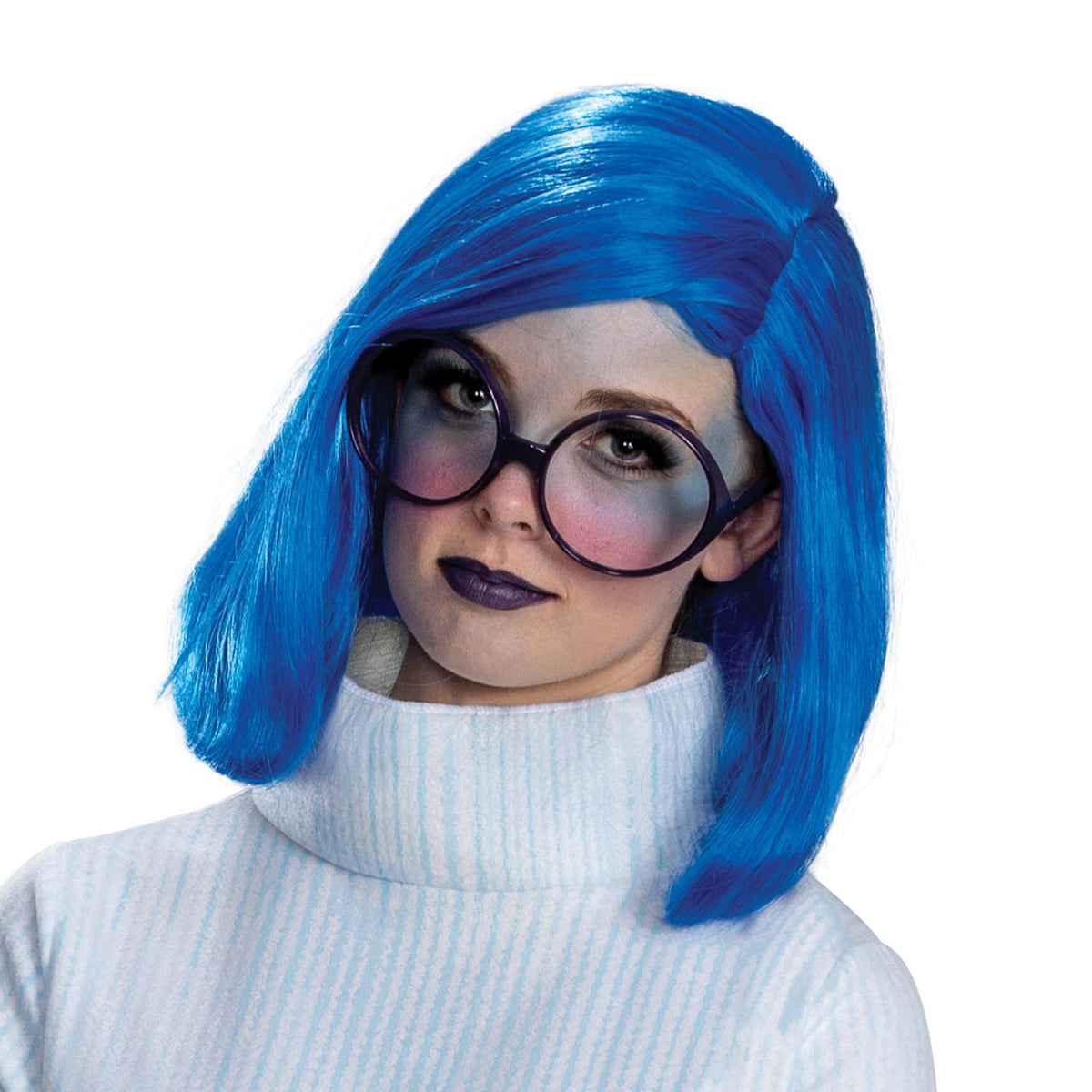 Disguise Inside Out Sadness Costume, Official Deluxe Inside Out Halloween Costume and Wig, Adult Size (4-6)