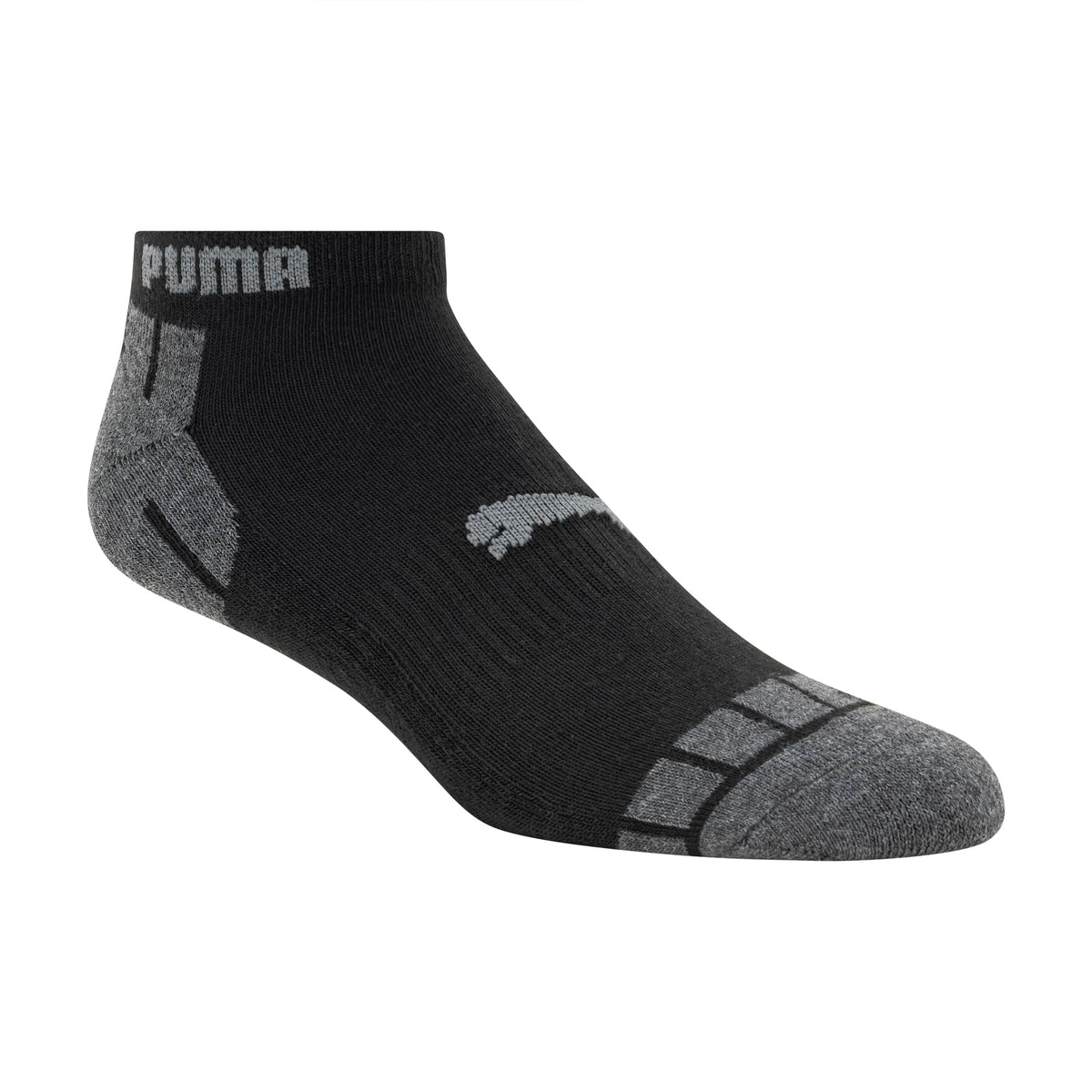 PUMA Men's 8 Pack Athletic Cushioned Quarter Crew Socks, Charcoal, 10-13