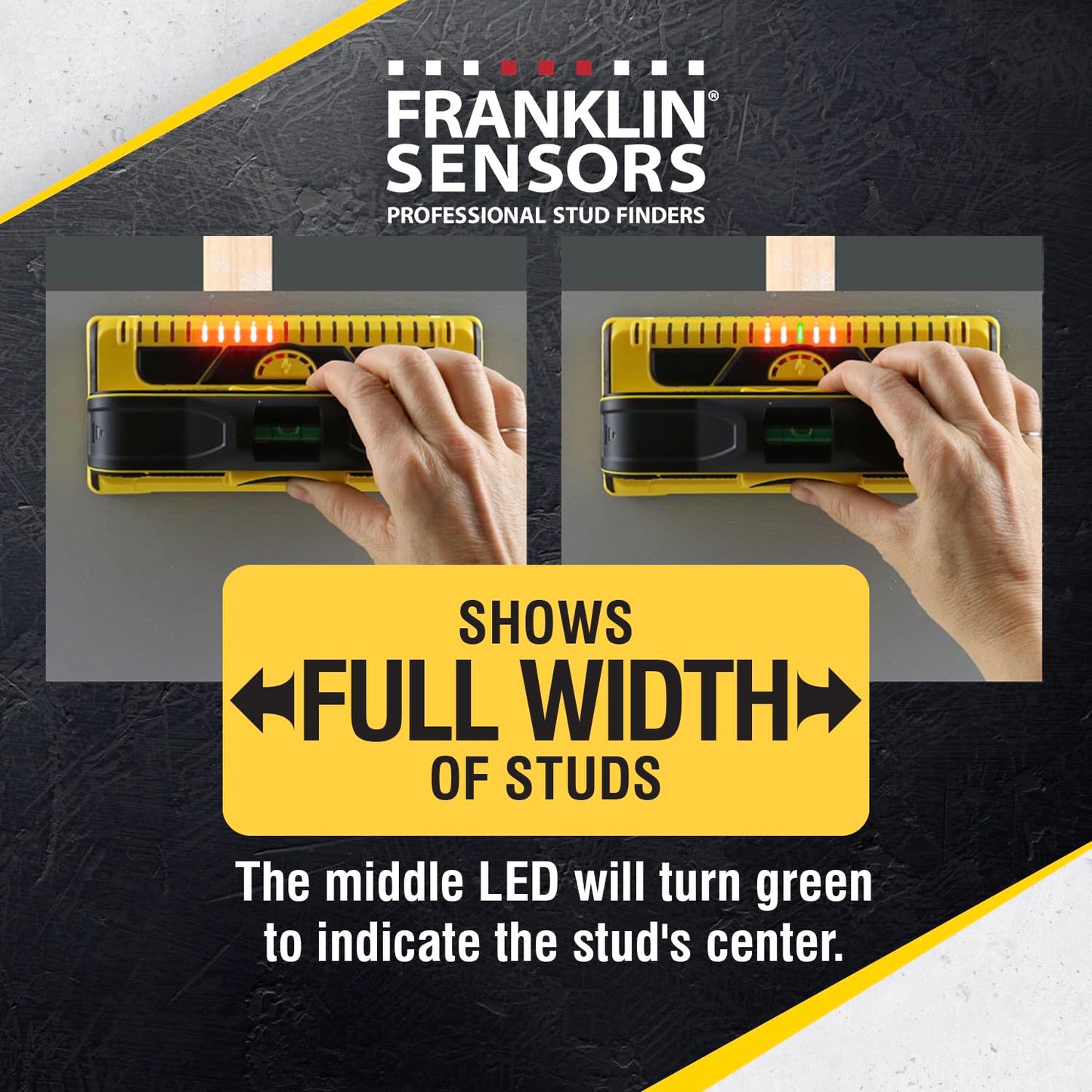 Franklin Sensors ProSensor M210 Stud Finder with 13-Sensors, Wood & Metal Stud Detector/Wall Scanner, Live Wire Detection - Available at All In One Marketplace Canada