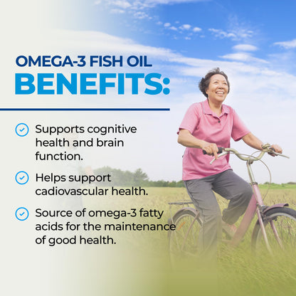 Fish Oil Omega 3 EPA & DHA 2250 mg | Burpless Lemon Flavor Triple Strength Supplement with Fatty Acids from Wild Icelandic Fish | Supports Joint, Eyes, Brain & Skin Health | Non GMO | 90 Softgels - Available at All In One Marketplace Canada