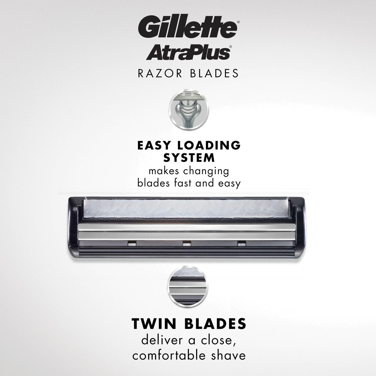 Gillette Atra Plus Razor Blade Cartridges, 10 Count