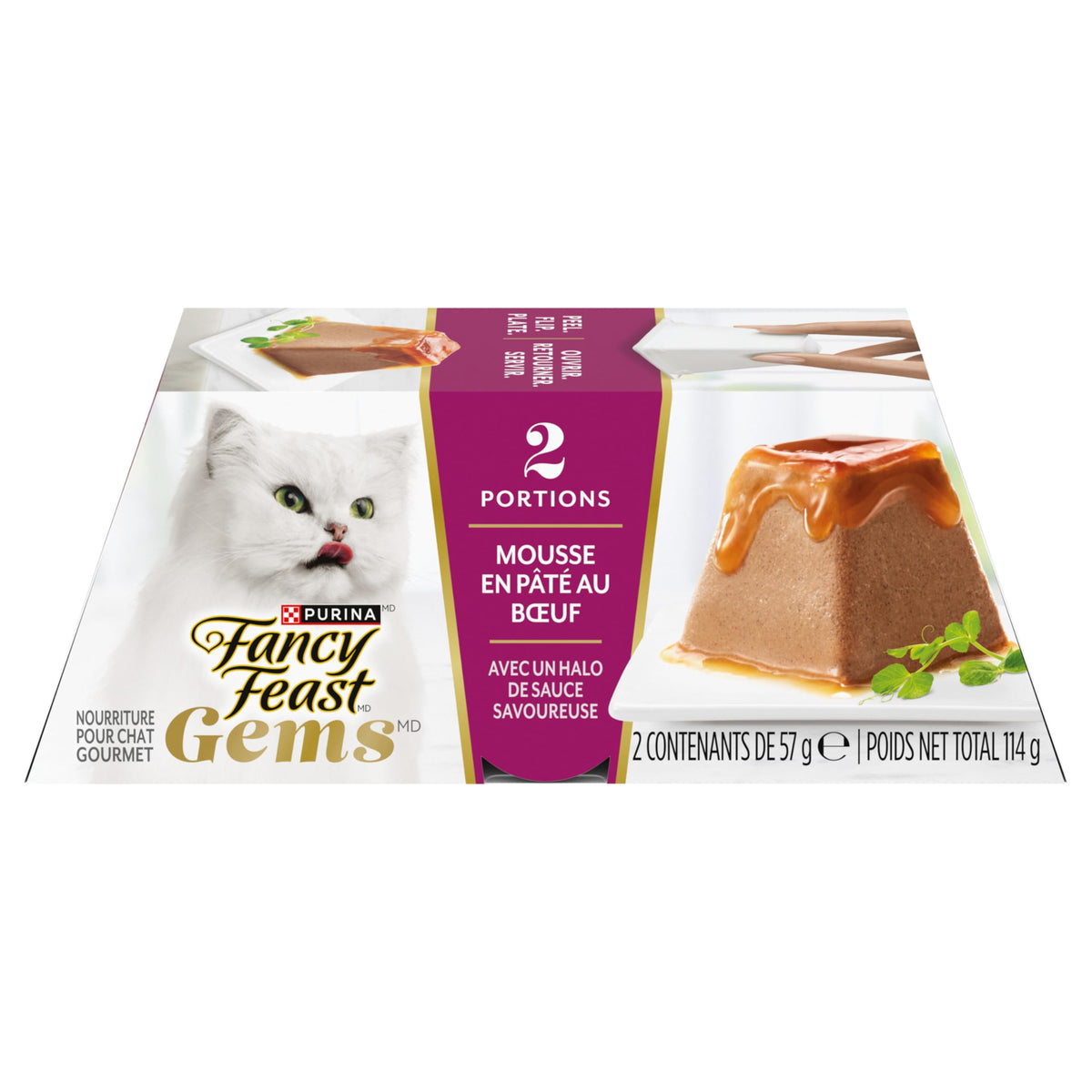 Fancy Feast Gems Wet Cat Food, Mousse Pâté with Beef 57g (2 Pack x 8)