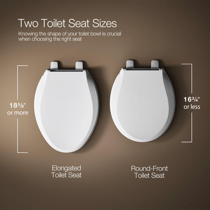 Kohler 4636-RL-0 Cachet ReadyLatch Quiet Close Elongated Toilet Seat, White Kohler