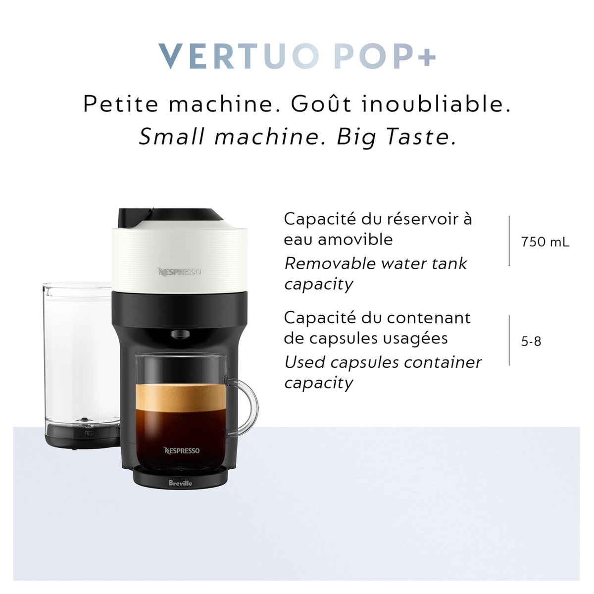 Nespresso Vertuo Pop+ Pod Coffee & Espresso Machine White
