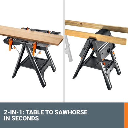 WORX WX051 Pegasus Folding Work Table with Quick Clamps - Available at All In One Marketplace Canada