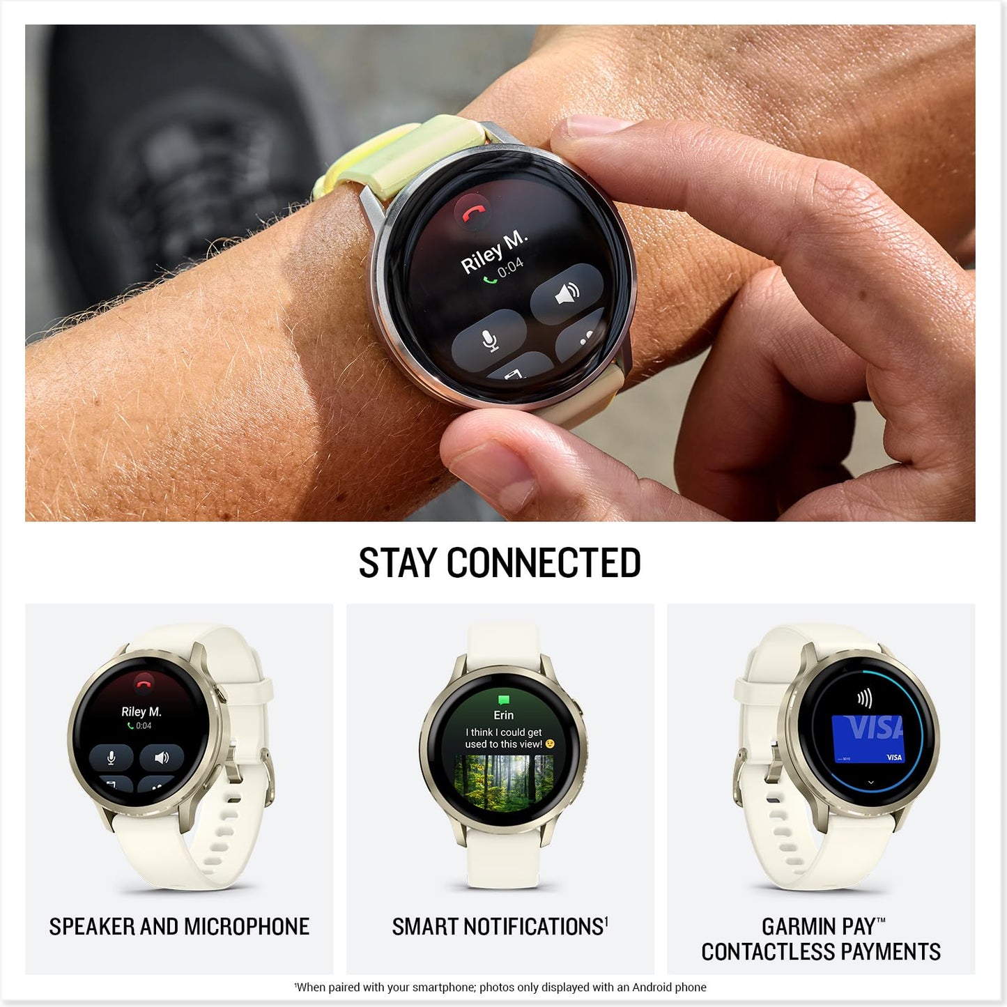 Garmin Venu® 4, 41mm, Advanced Health and Fitness GPS Smartwatch, Bright and Colorful Display, Built-in Flashlight, 10 Days of Battery Life, Lunar Gold with Bone Silicone Band 🍁 All In One Marketplace Canada