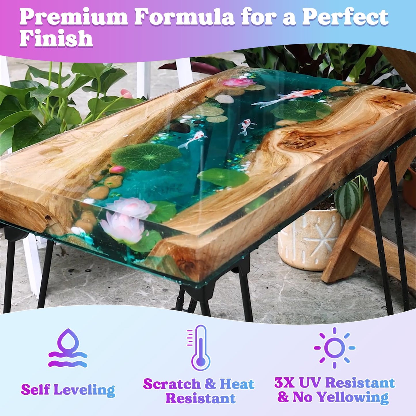 LET'S RESIN Casting Epoxy Resin Kit, 1L(34oz) Crystal Clear & Bubble Free Epoxy Resin and Hardener, High Gloss Resin Kit for DIY Art, Mould Casting, Wood, Jewellery Making, Coasters, Table Top - Available at All In One Marketplace Canada