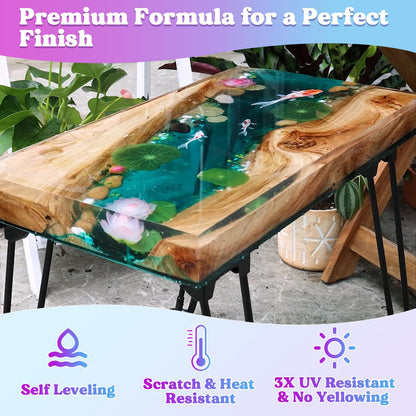 LET'S RESIN Casting Epoxy Resin Kit, 1L(34oz) Crystal Clear & Bubble Free Epoxy Resin and Hardener, High Gloss Resin Kit for DIY Art, Mould Casting, Wood, Jewellery Making, Coasters, Table Top - Available at All In One Marketplace Canada