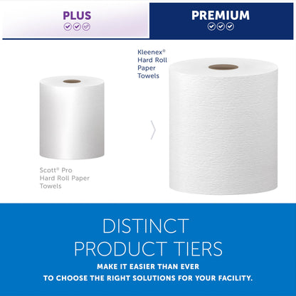 Kleenex Professional Universal Hard Roll Paper Towels, Bulk (50606), Hardwound 1.75" Core, Premium Absorbency Pockets, White (6 Rolls at 600' Each, 3,600'/Case)