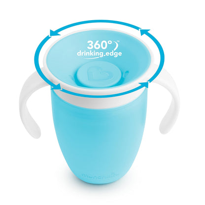 Munchkin Miracle 360˚ Trainer Cup, 7oz, 2Pk, Blue/Green, Blue, Green, 7 Ounce