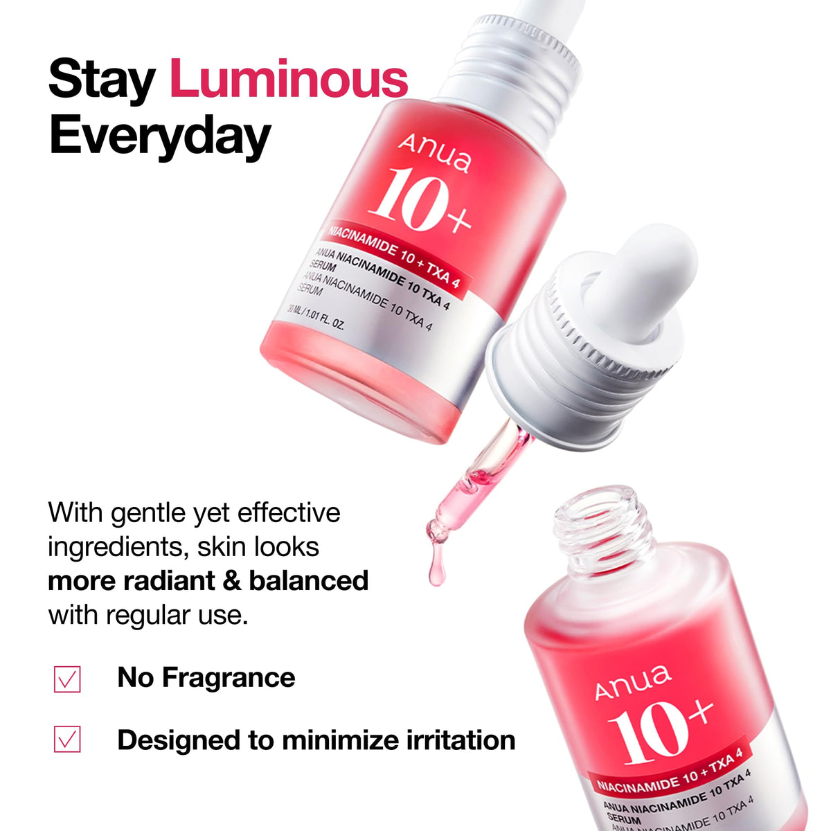 Miracle Korean Serum NIACINAMIDE 10% + TXA 4% DARK SPOT REMOVING SERUM 30mL - 14 days miracle A_N_U_A import