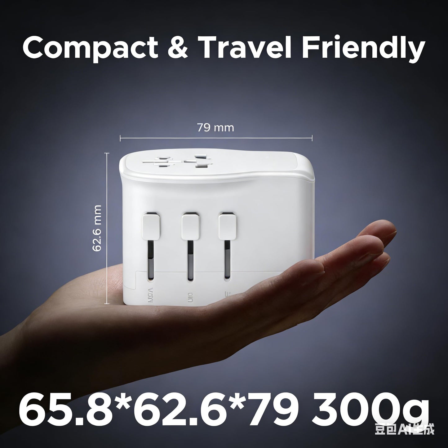 QENEQ International Travel Adapter 220V-110V Voltage Converter EU/UK/US Travel Plug All in One with USB A USB C Power Outlet for Europe USA UK AUS Asia