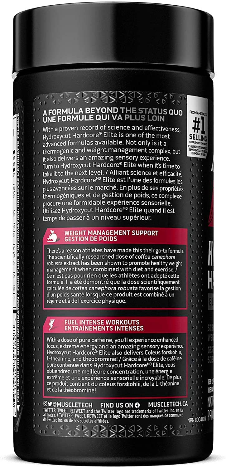 Hydroxycut Hardcore Elite, Energy & Metabolism Support for Men & Women