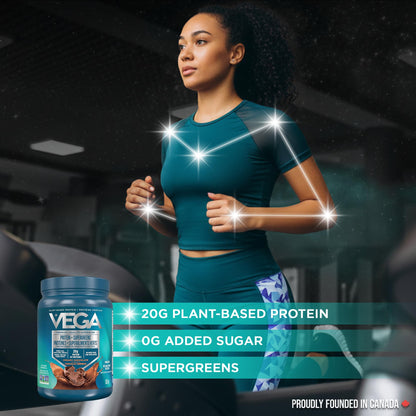 Vega Protein + Supergreens Vegan Plant Based Protein Powder – 20g Organic Pea Protein, Dairy-free, Healthy Breakfast Shake – Chocolate, 16 Servings, 521 grams (Pack of 1)