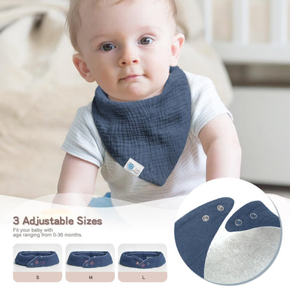 Lulumoon Muslin Baby Bibs 100% Cotton Baby Bandana Drool Bibs for Teething and Drooling, 8 Pack, Seashore