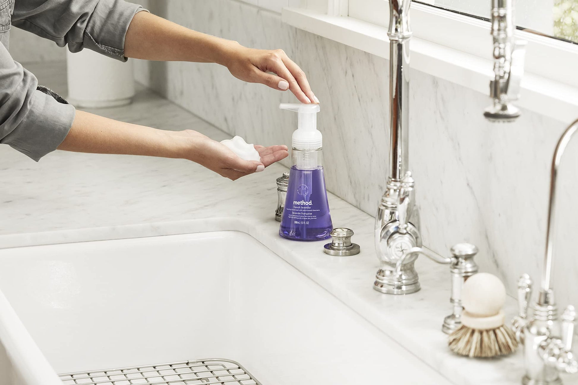 Method Foaming Hand Soap, Biodegradable Formula with Foaming Soap Dispenser Made of 100% Recycled Plastic, Sea Minerals Scent, 300 ml Soap Pump Bottles, 6 Pack Method