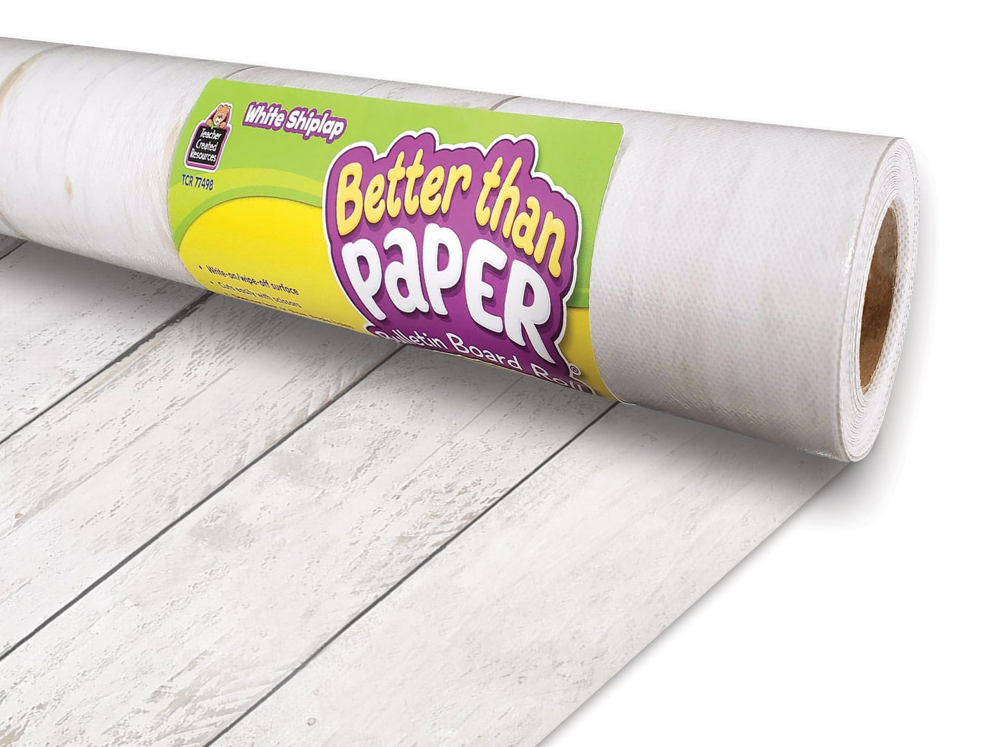 Teacher Created Resources White Shiplap Better Than Paper Bulletin Board Roll (TCR7777498) Teacher Created Resources