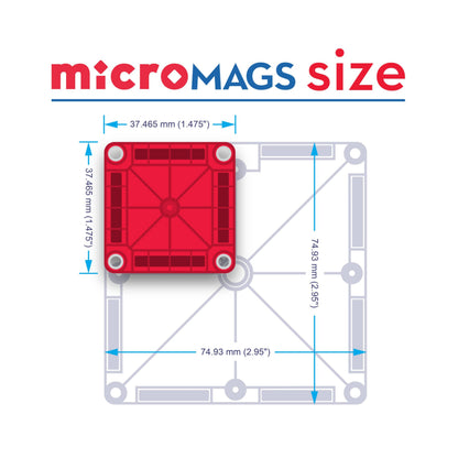 Magna-Tiles microMAGS Learn Letters 56-Piece Magnetic Construction Set, The Original Magnetic Building Brand