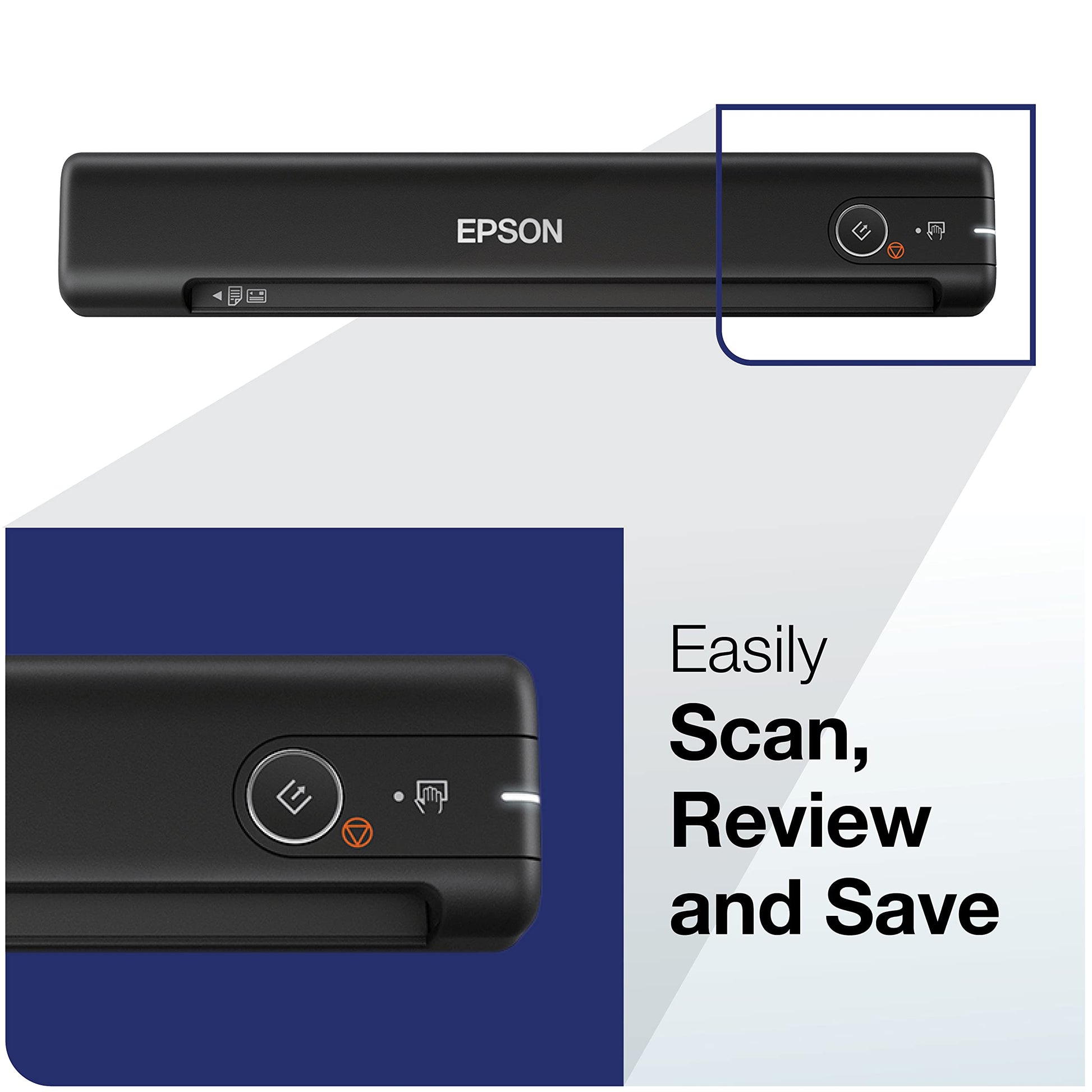 Epson WorkForce ES-50 Portable Sheet-fed Document Scanner for PC and Mac, Black Epson