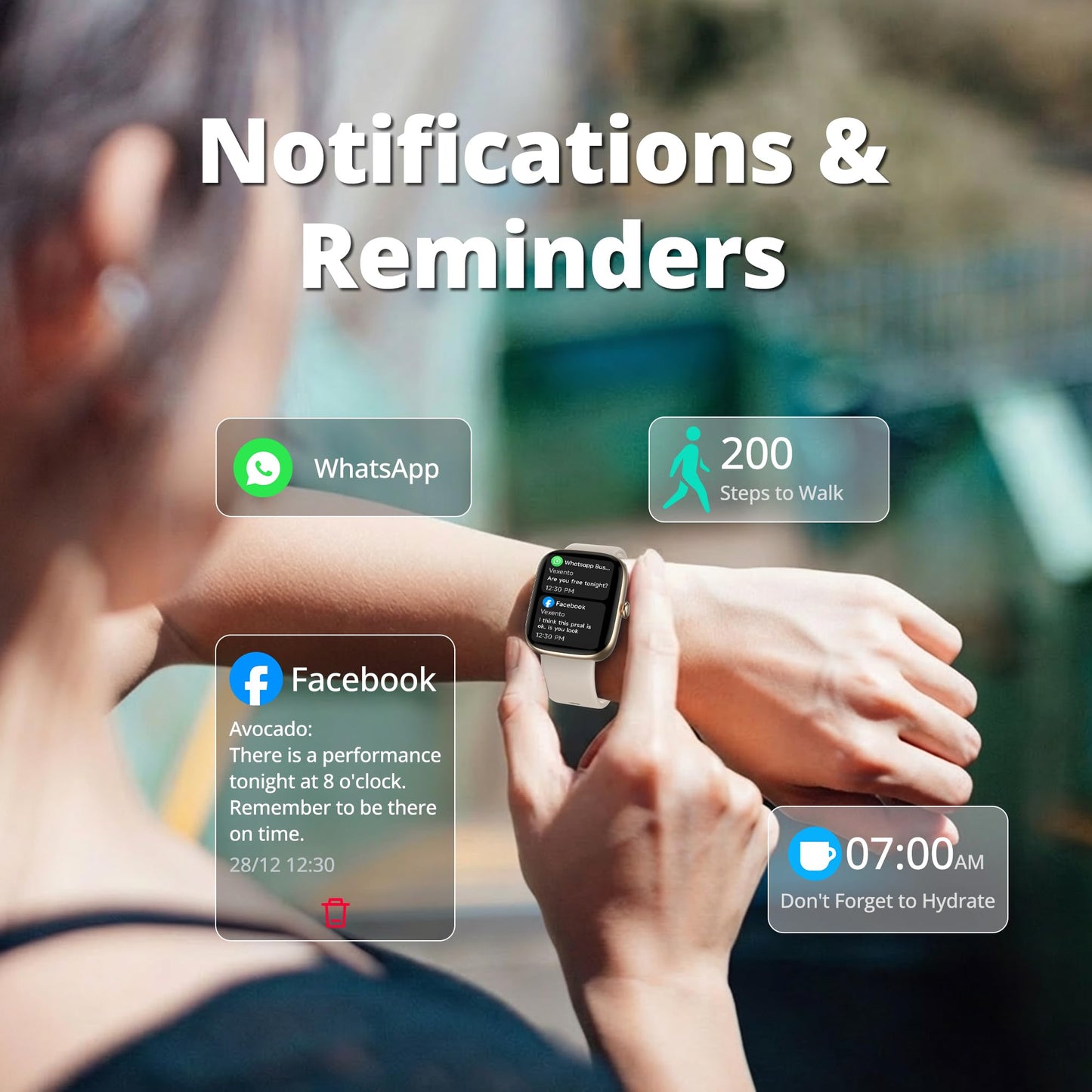 Fixwink Smart Watch for Women Ladies (Answer/Make Call), 1.83" HD Fitness Tracker with Heart Rate/SpO2/Sleep Monitor, Pedometer, 120+ Sport Modes, IP67 Waterproof, 7-Day Battery, for iOS Android
