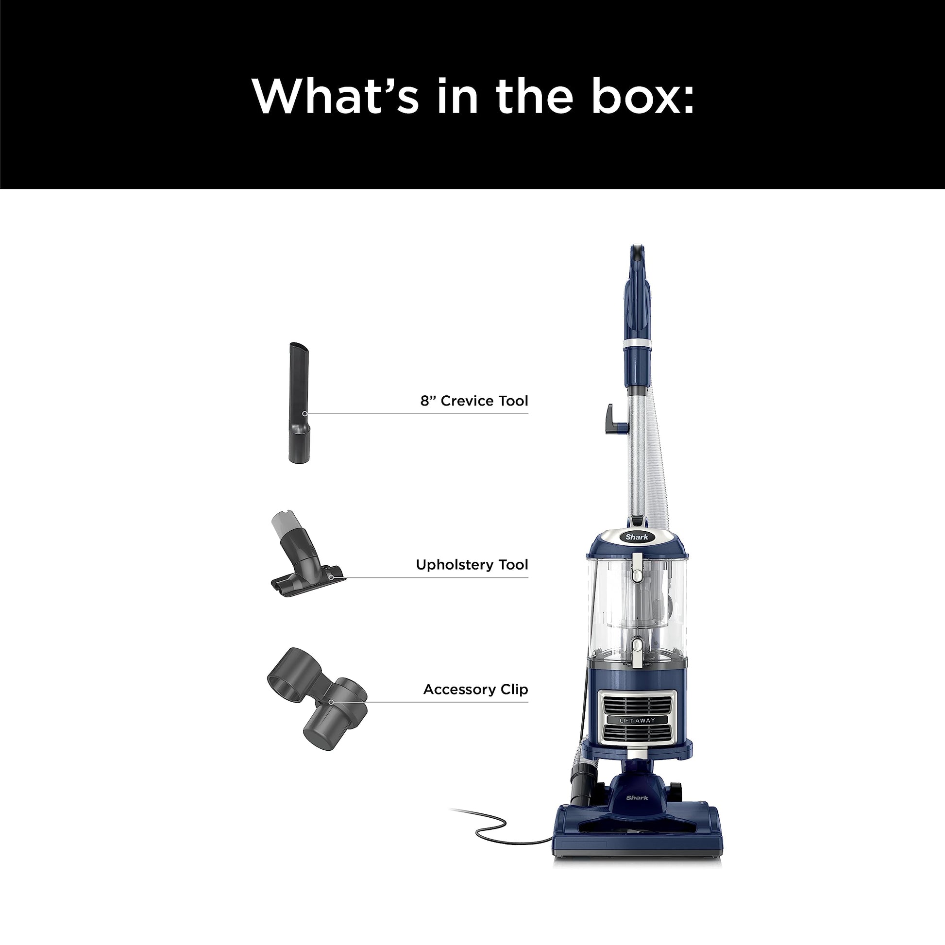 Shark NV380C Navigator Lift-Away Upright Vacuum, Large Dust Cup, Navy Shark