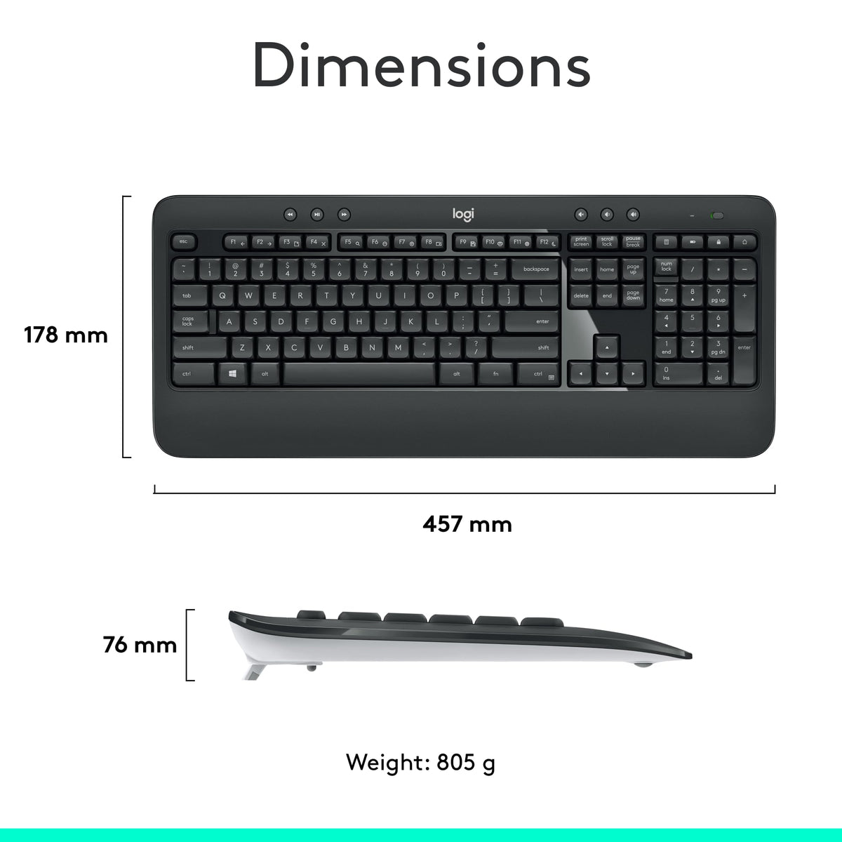 Logitech MK540 Full Size Advanced Wireless Keyboard and Mouse Combo French