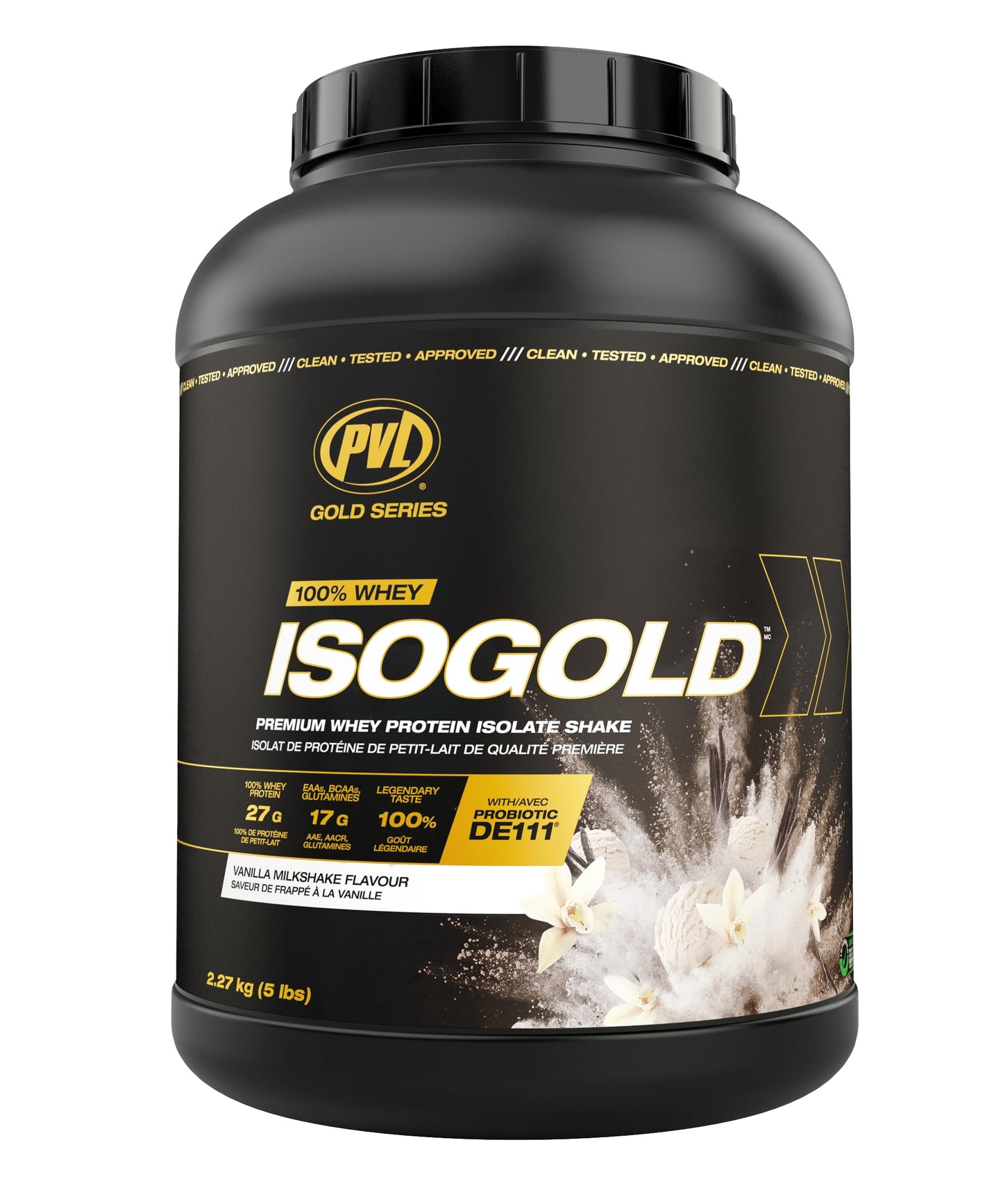 PVL ISOGOLD Grass Fed Premium Whey Protein Isolate - Vanilla Milkshake Flavor (2.27 kg)