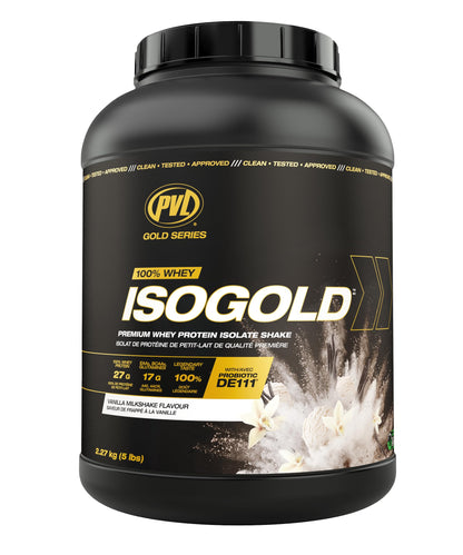 PVL ISOGOLD Grass Fed Premium Whey Protein Isolate - Vanilla Milkshake Flavor (2.27 kg)