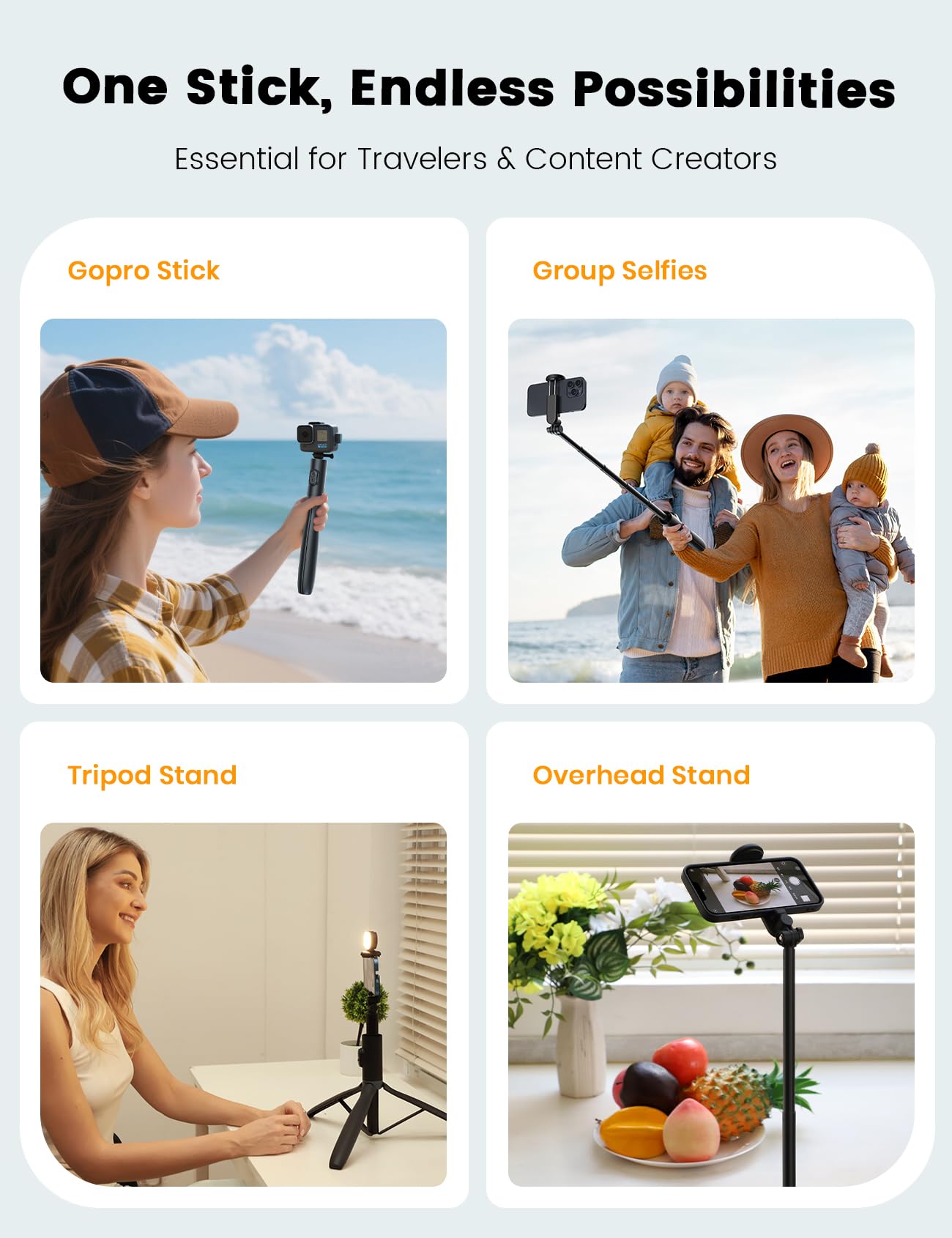 ANXRE 67.7" Photographic Tripod Stand with Light, NT99 Tripod Stand for Cell Phone & Camera & Gopro, Travel Stand Holder with Remote for Content Creator Video Recording - Available at All In One Marketplace Canada