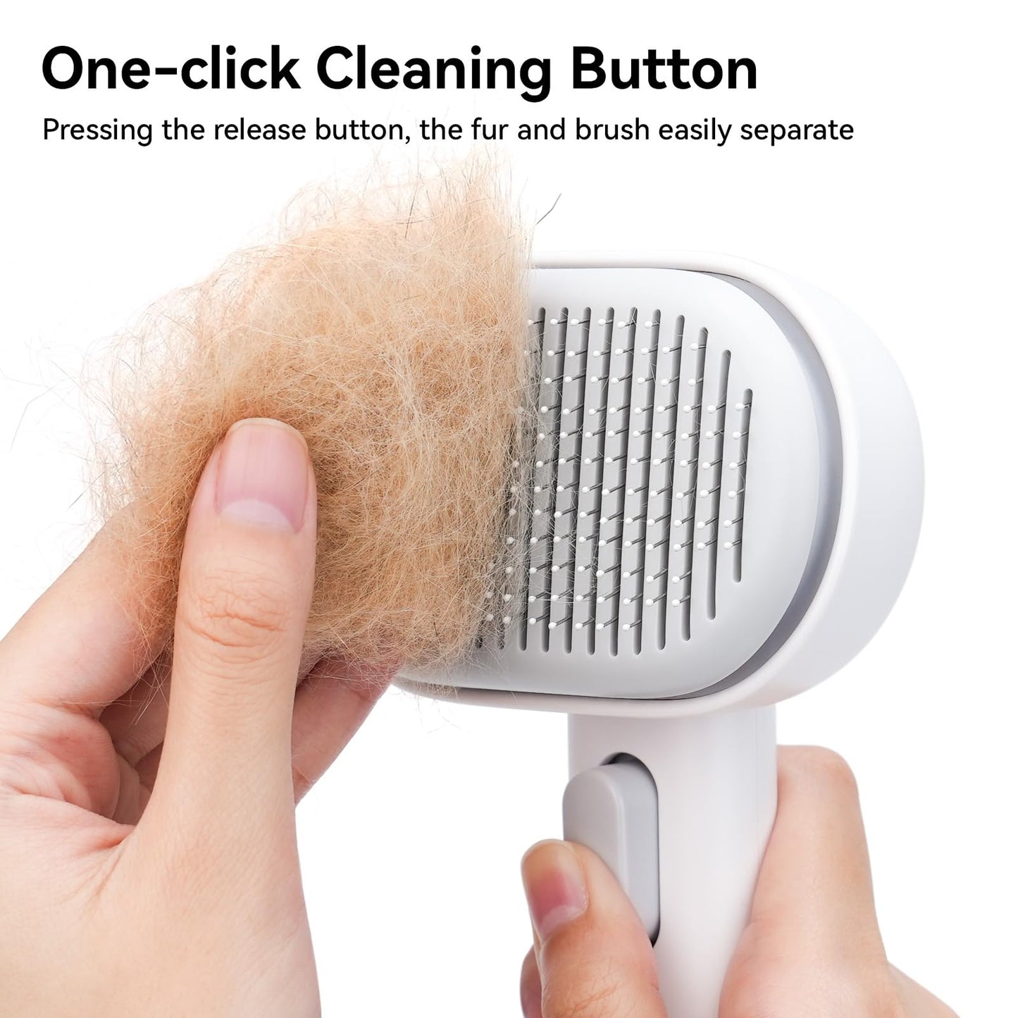 aumuca Cat Brush Dog Brush for Shedding, Cat Brushes for Long or Short Haired Cats, Dog Hair Brush Cat Grooming Brush Cat Comb Cat Deshedding Brush Easily Removes Mats, Tangles, and Loose Fur, White