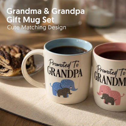 Triple Gifffted Promoted to Grandparents Coffee Mugs Gift Set,380ml Ceramic 🍁 All In One Marketplace Canada