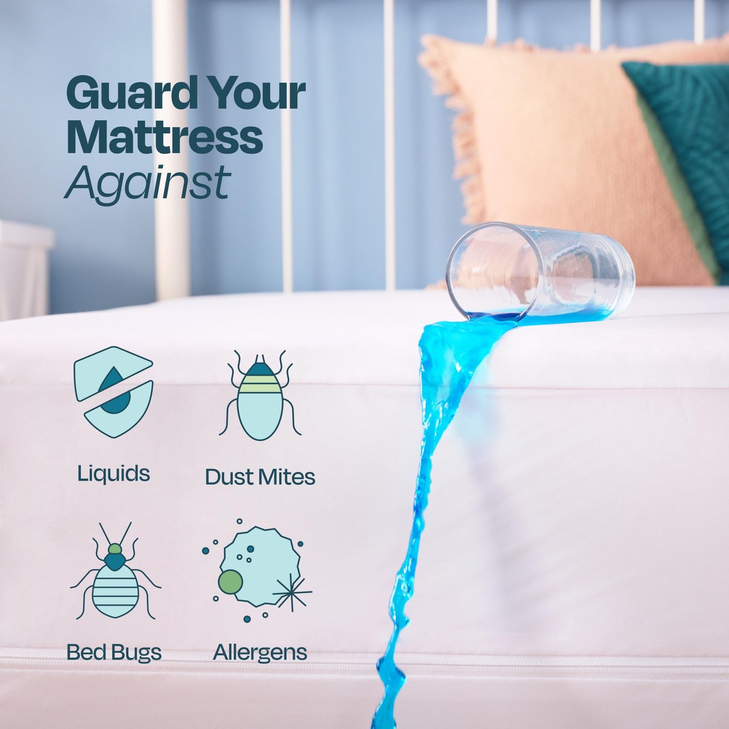 LINENSPA Zippered Encasement Waterproof, Dust Mite Proof, Bed Bug Proof, Hypoallergenic Breathable Mattress Protector - Full Size , White 🍁 All In One Marketplace Canada