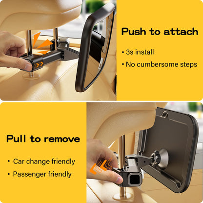 TAZENI Baby Car Mirror for Never Shake Newborn Essentials Baby Mirror for Car Seat Rear Facing Hook Clip Design 360° Adjustable Easy Install Back Seat Mirror for Baby Clear View ShatterProof